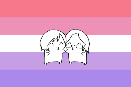 flag i made up that's just me and my girlfriend doodled. it's a 5 striped flag with colors red, pink, white, lavender, and purple